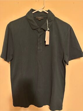 Vince Men's Forest Green Polo Shirt